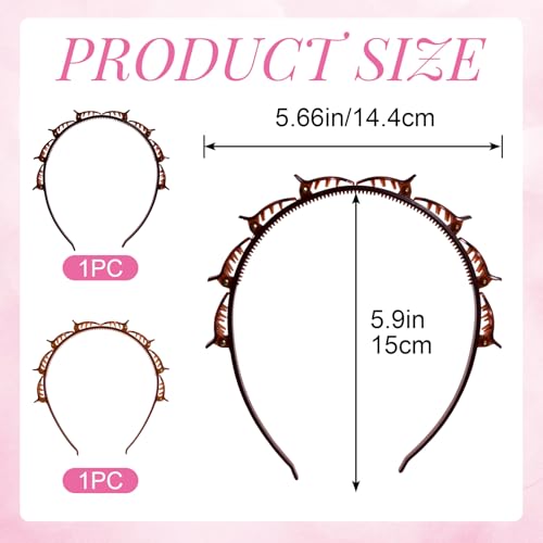 Double Layer Hair Clip Headband with Teeth - 2 Pack