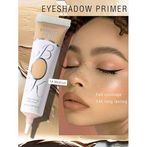 MAEPEOR Matte Eyeshadow Primer 6 Colors Prevent Oily Lids and Creasing Eye Primer Base Long-lasting Waterproof & Smudgeproof Eye Base Makeup for All Shadows (1 Medium)