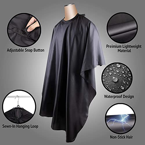 Delkinz Barber Cape with Adjustable Snap Closure waterproof Hair Cutting Salon Cape for Unisex, Perfect for Hairstylists (Pack of 1)