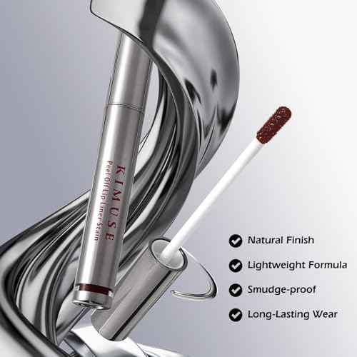 KIMUSE Peel Off Lip Liner Stain, Long Lasting Lip Tint Stain Peel Off, Waterproof, Transfer-Proof, Highly Pigmented Color Peel Off Lip Stain Liner, Matte Finish