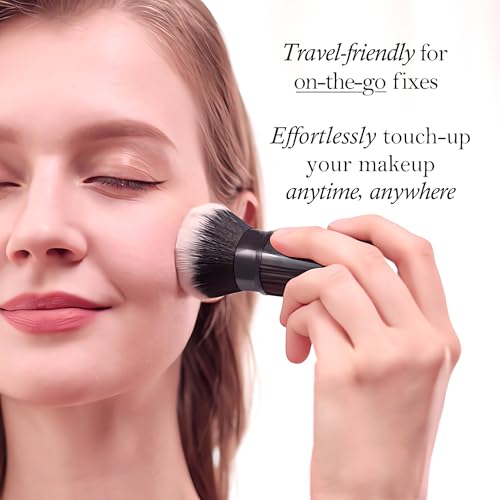 Retractable Kabuki Foundation Brush Set - 2 Pack Travel Makeup Brushes