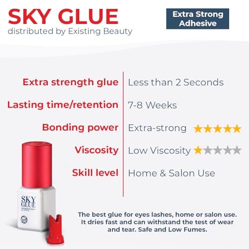 Existing Beauty Sky Glue S+ Eyelash Extension Glue 2 Pack, 1-2 Sec Dry, 10 mL