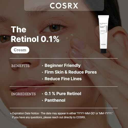 COSRX Retinol 0.1% Cream, 0.67 Oz, Anti-aging Eye & Neck Cream with Retinoid Treatment to Firm Skin, Reduce Wrinkles, Fine Lines, Signs of Aging, Gentle Daily Korean Skin Care