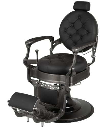 Buy-Rite Alesso Vintage Barber Chair with Hydraulic Lift, 450 lb Capacity