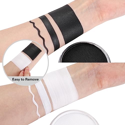 Black & White Face Paint Set with Brushes - Water Based, Non-Toxic