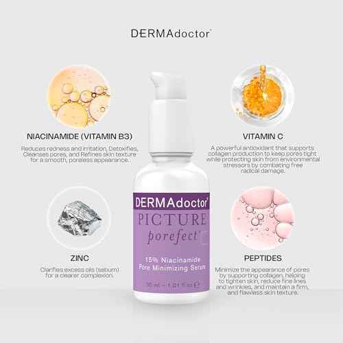 DERMAdoctor Pore Minimizer Niacinamide Serum for Face | Vitamin B3 Niacinamide Oil Control Pore Minimizer for Visible pores, Blackheads, Uneven Skin Tone, Redness, Oily Skin - Dermatologist Formulated