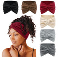 Tobeffect 7'' Extra Wide Turban Headbands for Women - 6 Pack Non-Slip Hair Wrap