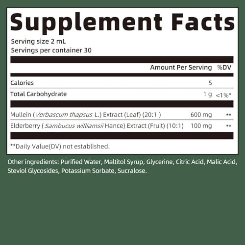 GPGP GreenPeople Mullein & Elderberry Lung Support Liquid Drops 2 Fl Oz - Natural, Vegan