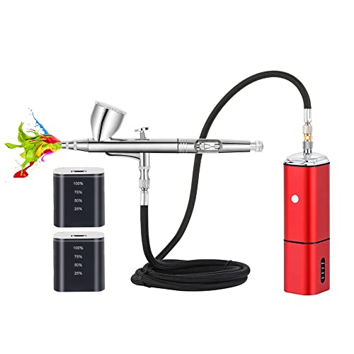 Casubaris Cordless Airbrush Kit with Auto Stop Compressor