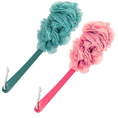 Back Scrubber with Long Handle Loofah Sponge Brush (2-Pack)