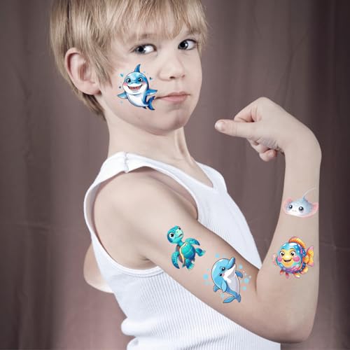 Ocean Sea Animal Temporary Tattoos 108 PCS Party Favors