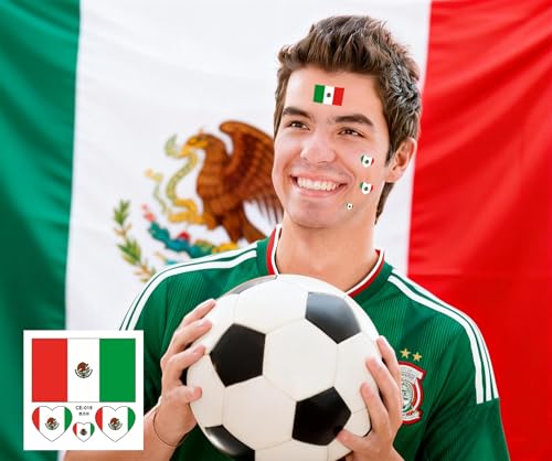 Mexican Flag Temporary Tattoos - 40 Pcs Waterproof