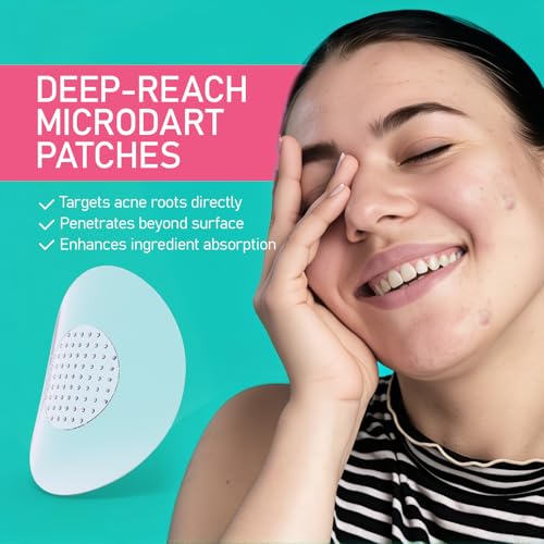 36 Count Pimple Patches Microdart, Zit Patches with Microdart Technology, Salicylic Acid, Sodium Hyaluronate, Centella Extract, Acne Patch for Blemishes, Zits