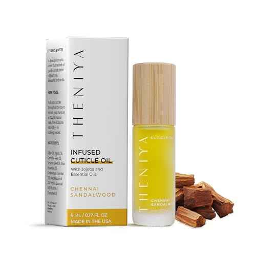 Cuticle Oil for Nail Strengthening and Growth ? Hydrating, Vegan, Organic Formula with Jojoba & Vitamin E | 3 Signature Fragrances | 5mL Roll-On (0.17 Fl Oz, Sandalwood Fragrance)
