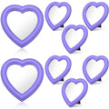 8 Pcs Spa Party Supplies 8 Heart Shaped Mirror Purple for Sleepover Party Favors Makeup Mirror for Spa Slumber Birthday Favor