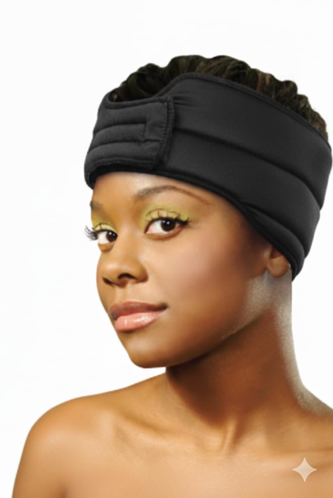Donna Smooth Satin Hair Wrap – Breathable & Secure Fit, Black