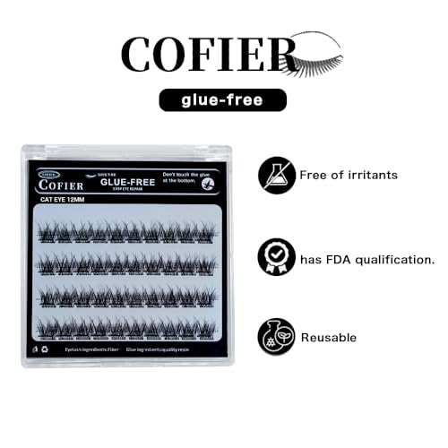 Glue-Free Lash Clusters Kit, 40Pc 12mm C Curl Wispy Eyelashes