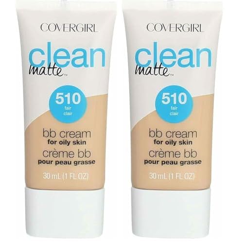 COVERGIRL Clean Matte BB Cream For Oily Skin, Fair 510, (Packaging May Vary) Water-Based Oil-Free Matte Finish BB Cream, 1 Fl Oz (1 Count) (Pack of 2)