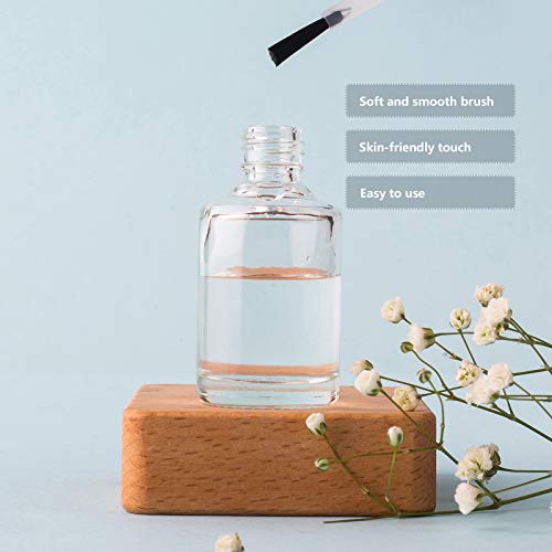 20PCS Empty Nail Polish Bottles 15ML Clear Glass Refillable
