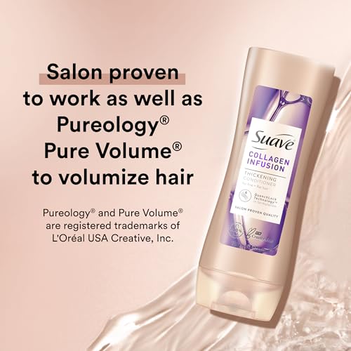 Suave Professionals Thickening Conditioner Collagen Infusion For Fine to Flat Hair Conditioner for Volume 12.6 oz