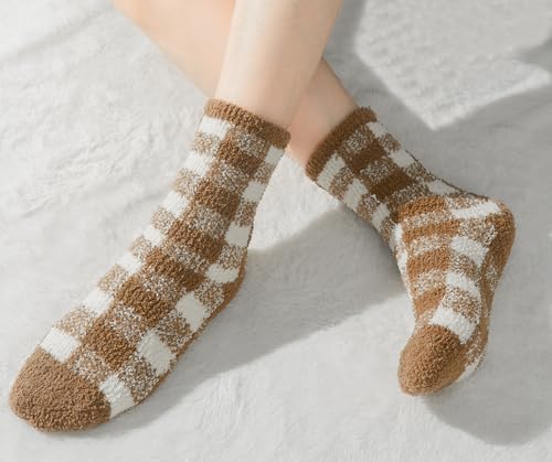 BomKinta Women's Cozy Fuzzy Socks - Warm Winter Slipper Socks, Size 5-10