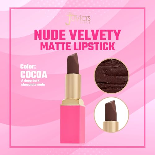Juvia's Place The Nude Velvety Matte Lipstick Cocoa - Nude Velvety Lipstick, Long-lasting, Rich-Color Lip Makeup, Creamy with Matte Finish, Beauty & Lip Products