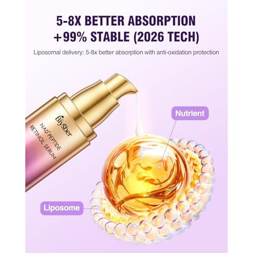 NAD+ Retinol Collagen Serum for Face: Anti-Aging Peptide Serum, Tightens Skin, Reduces Wrinkles & Fine Lines, Hydrating Serum for Radiant Glow 1.7 fl.oz