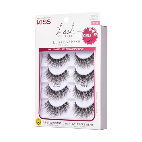 Kiss Lash Couture Luxtensions False Eyelashes, 4 Pairs, 14mm