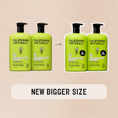 California Naturals Re:GRO Anti-Thinning Shampoo & Conditioner Set - Biotin & Rosemary Oil for Thinning Hair Support, 20 fl oz