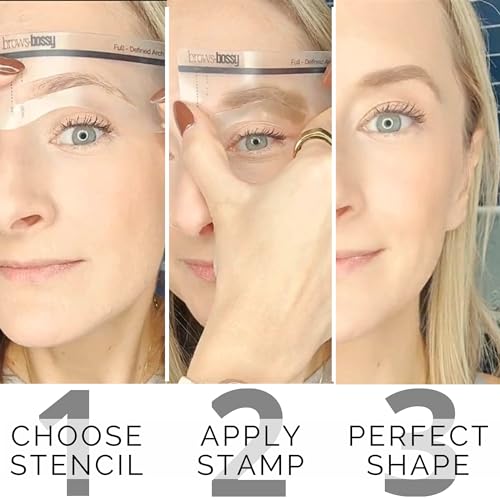 Dual-Color Eyebrow Stamp Stencil Kit with 9 Reusable Stencils