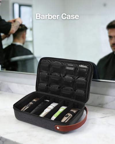 Luxtude Large Blue Barber Travel Case for Clippers & Grooming Supplies