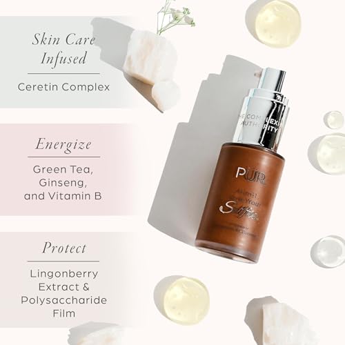 P?R MINERALS 4-in-1 Love Your Selfie Foundation & Concealer - Longwear Full Coverage Liquid Makeup Foundation with Hydrating Blend for Refined-Looking, Natural Beauty Glow, Skin Texture & Tone
