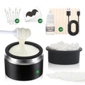 Nose Wax Kit Men & Nose Hair Wax Kit with 100g Wax Beads,20 Sticks, Mini Wax Warmer, Mini Wax Kit,Fast Heat, Smart Constant Temp, Portable Nose Hair Wax Kit£¬for Facial Eyebrows/Lips (Black-USB)