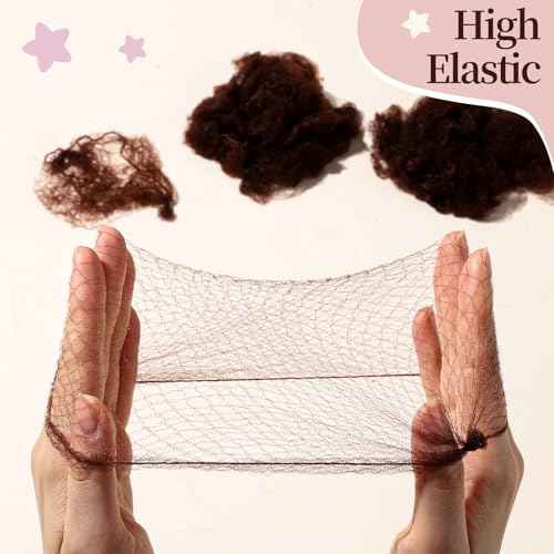 FANDAMEI Hair Net for Kids, Invisible Hair Nets 20PCS with U Shaped Bobby Pins 40PCS,30cm Hair Nets for Buns, Bun Hair Nets for Ballet Girls Hair Accessories Set for Hair Styling,Women,Girls-Brown