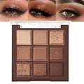 9 Colors Neutral Brown Glitter Eyeshadow Palette ? Matte & Shimmer High Pigment Long-Lasting Blendable Bronze Gold Nude Eye Shadow for Soft Glam, Smokey Eyes, Daily Makeup & Mature Lids