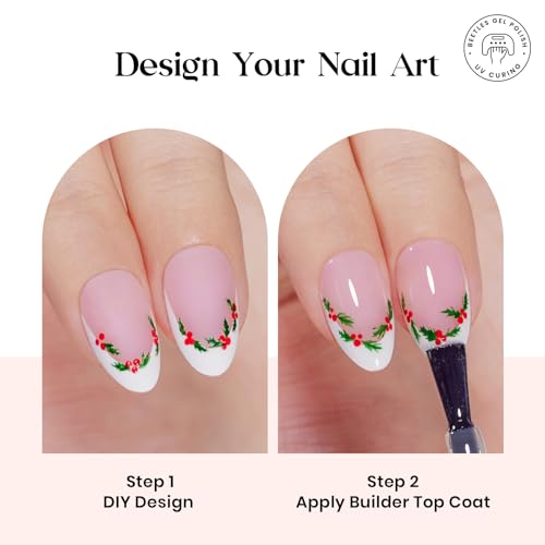 Beetles X Press Kit Gel Nail Kit, Press On Nails Short Almond Kit with 224Pcs French Nail Tips Nail Glue & Remover Builder Top Coat Mini Nail Lamp All-in-One DIY Nail Kit Gift for Women