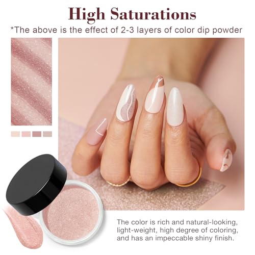 AZUREBEAUTY Dip Powder Nail Kit Starter - Nude Glitter DIY Manicure Set