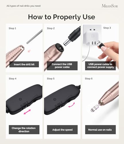 MelodySusie PC120I Portable USB Nail Drill 20000RPM