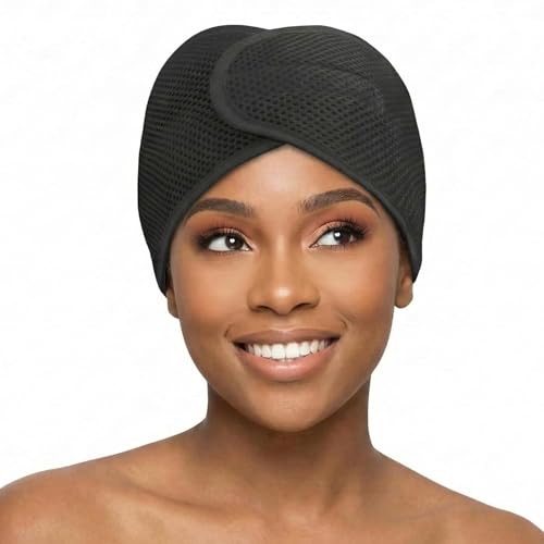 DONNA Deluxe Foam Hair Wrap with Olive Oil & Vitamin E - Adjustable Mesh & Foam for Sleep or Styling