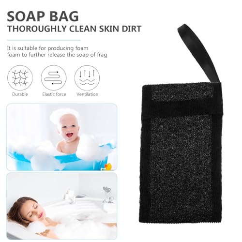 Healifty Bubble Mesh Soap Pouch 10-Pack Black Net Bags