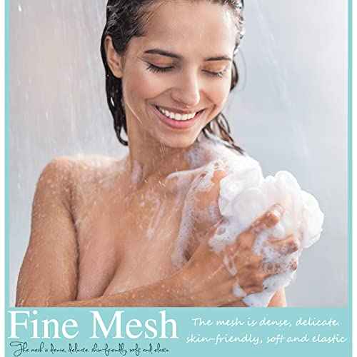 CHENGU 80 Pcs Loofah Bulk Sponge Bath Sponges for Shower Bath Luffa Bulk Pouf Shower Puff Wash Body Pouf Mesh Loofah Exfoliating Body Scrubber for Baby Women Men, 20g (Mixed Colors)