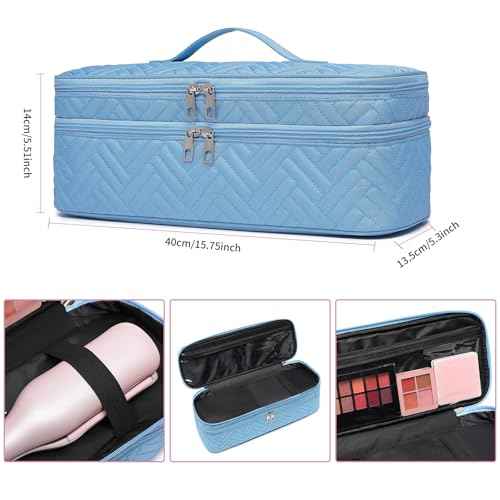 Double-Layer Carrying Case Apply to Revlon One-Step Hair Dryer, Travel Bag for Hair Volumizer/Styler,Water Resistant Storage Organizer Box,Compatible with FlexStyle Attachment (Bag Only)