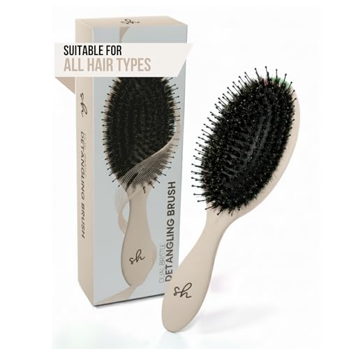 SimplyHair Ultimate Brush & Detangler for All Hair Types - Anti-Static Dual Bristle Design