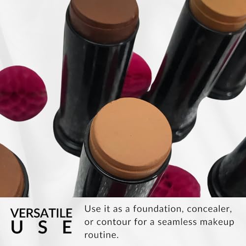 Flori Roberts Base Strokes Crème Foundation Stick - Toasted Almond, Full Coverage for Deep Skin Tones, Long Lasting Makeup, Natural Finish