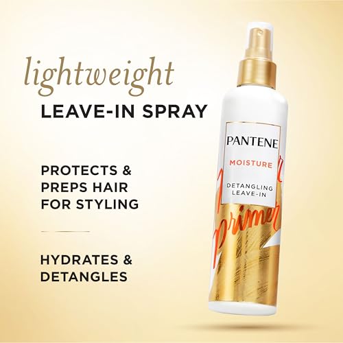 Pantene Conditioning Detangler Spray, Pro-V Repair & Protect, Nutrient Boost for Damaged Hair, Antioxidant Enriched, Leave-In Conditioner, Smooth & Shine, Sulfate-Free, 8.5 Fl Oz, 3 Pack