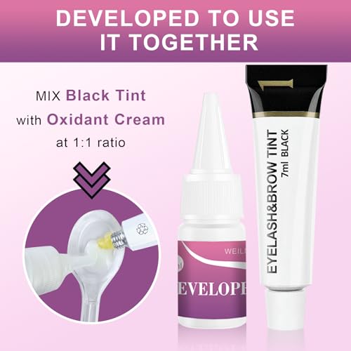 Eyelash & Eyebrow Tint Kit - Professional Black Color