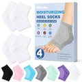 Moisturizing Heel Socks for Cracked Heels - 2 Pairs, Toeless Gel