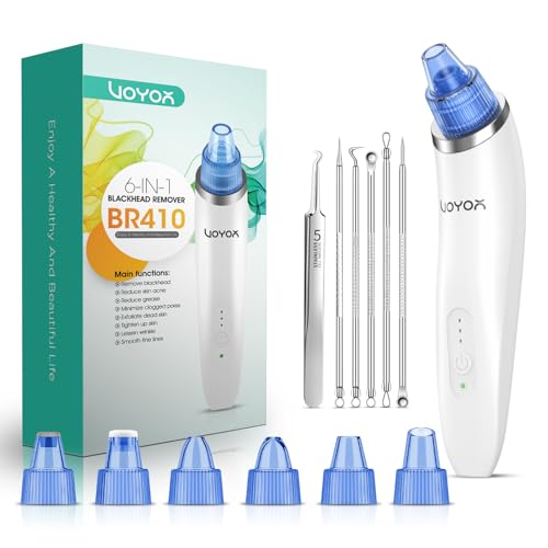 VOYOR Blackhead Remover Pore Vacuum - 6 Heads, 3 Modes