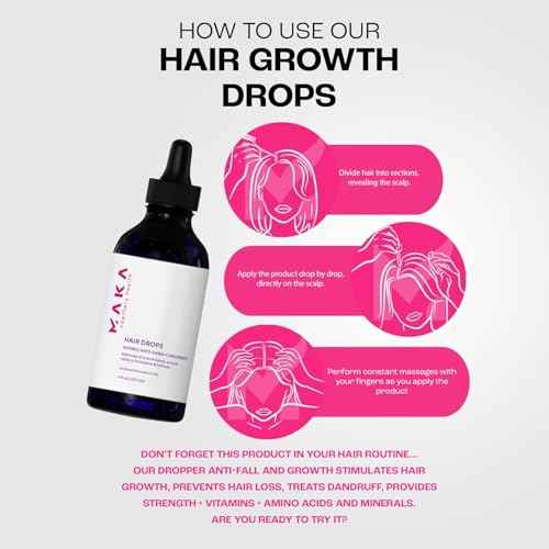 Maka Capillary Hair Growth Drops for Women and Men - Natural Rosemary, Ginger, Cinnamon Ingredients with 1.5% Minoxidil, Anti-Hair Loss and Hair Regrowth Treatment, 4 Oz