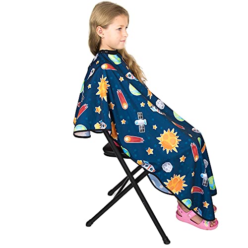 Kids Hair Cutting Cape - Outer Space Print | Water-Resistant